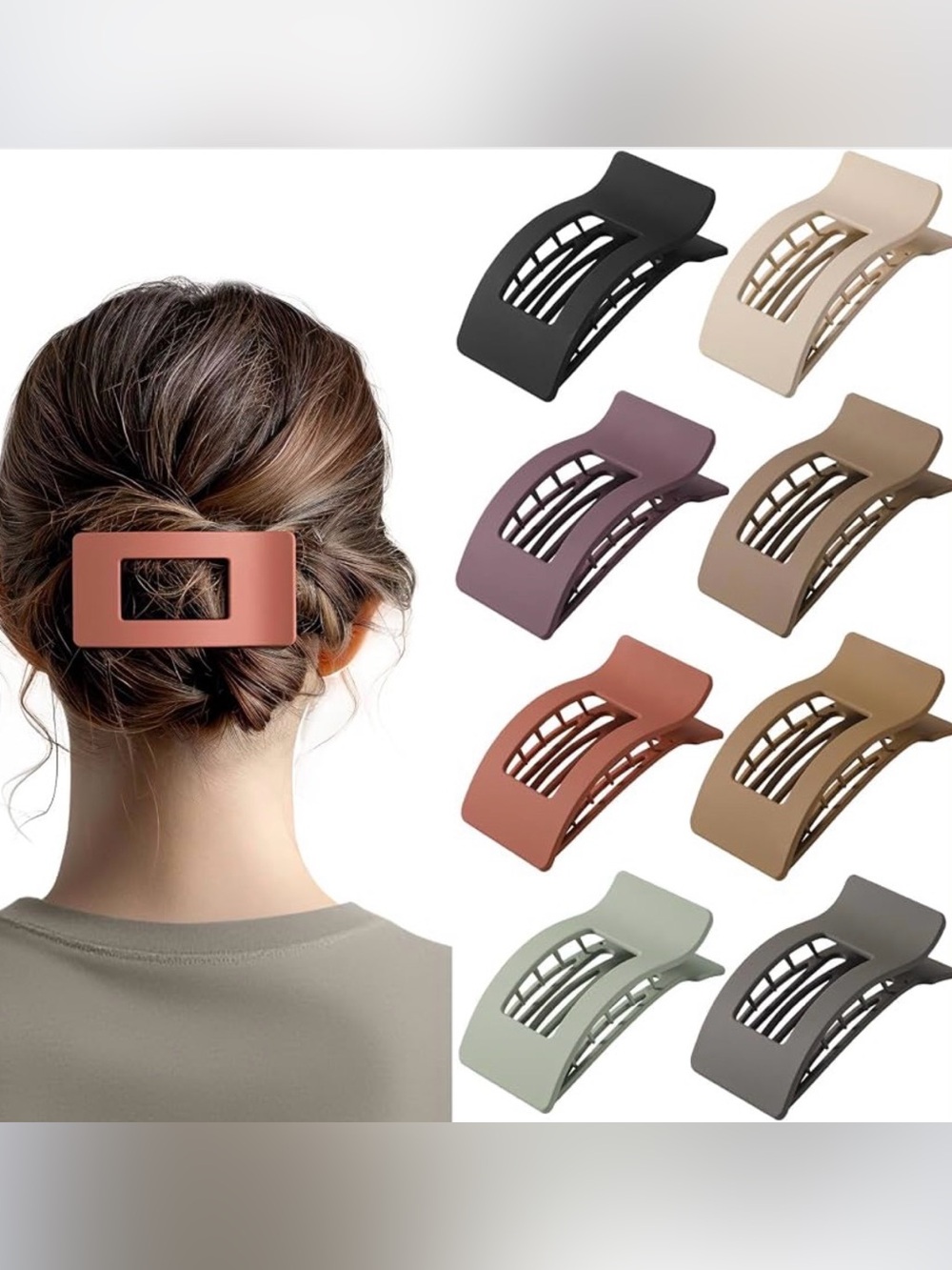 8 Pack Flat Claw Clips